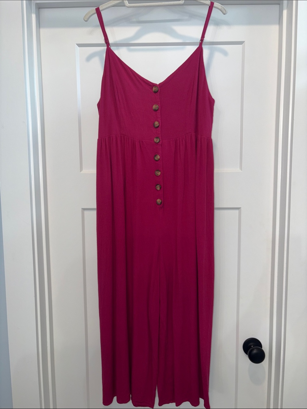 Kori Fuchsia Button-Front Jumpsuit Romper